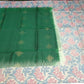 Pure Handloom Silk Pochampally Saree – Bottle Green Body with Floral Ikat Pallu