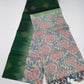 Pure Handloom Silk Pochampally Saree – Bottle Green Body with Floral Ikat Pallu