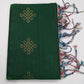 Pure Handloom Silk Pochampally Saree – Bottle Green Body with Floral Ikat Pallu