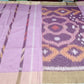 Cotton Silk Saree in Lavender Pink with Designer Ikat Pallu