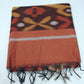 Silk Cotton Pochampally Ikat Saree in Peach Coral with Traditional Designer Pallu