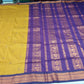 Kalyani Cotton Saree in Mustard Yellow with Royal Purple Zari Pallu