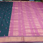 Kalyani Cotton Saree in Black with Rani Pink Zari Pallu