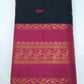 Kalyani Cotton Saree in Black with Rani Pink Zari Pallu