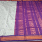Kalyani Cotton Saree in Pearl Grey with Royal Purple Zari Pallu