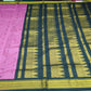 Kalyani Cotton Saree in Rani Pink with Black Antique Gold Zari Border