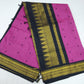Kalyani Cotton Saree in Rani Pink with Black Antique Gold Zari Border