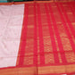 Kalyani Cotton Saree in Baby Pink with Vermilion Red Zari Pallu