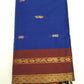 Kalyani Cotton Saree in Royal Blue with Maroon Gold Zari Pallu