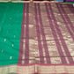 Kalyani Cotton Saree in Emerald Green with Wine Maroon Zari Woven Pallu
