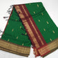 Kalyani Cotton Saree in Emerald Green with Wine Maroon Zari Woven Pallu