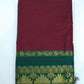 Rust Maroon Kalyani Cotton Saree with Bottle Green Zari Woven Pallu