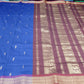 Deep Violet Kalyani Cotton Saree with Wine Brown Zari Woven Pallu