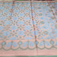 Meena Tissue Saree in Blush Pink with Powder Blue Floral Weaves & Silver Grey Accents