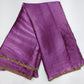 Elegant Orchid Purple Space Silk Jimmy Choo Saree with Gold Embellished Border