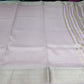Graceful Pink Linen Saree with Royal Blue Designer Blouse & Silver-Gold Zari Border