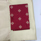 Elegant Ivory Cream Linen Tissue Saree with Maroon Designer Blouse & Golden Zari Border