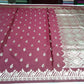 Wine Maroon Banarasi Mashroo Silk Saree with Antique Silver Zari Buttis
