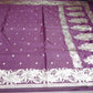 Banarasi Mashroo Silk Saree in Royal Plum Purple with Silver Zari Floral Border