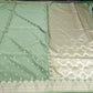 Banarasi Mashroo Silk Saree in Sage Green with Silver Zari Elegance