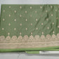 Banarasi Mashroo Silk Saree in Sage Green with Silver Zari Elegance