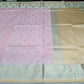 Elegant Baby Pink Banarasi Silk Saree with Silver-Gold Zari Floral Border