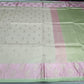 Elegant Ivory Beige Banarasi Saree with Blush Pink & Mint Green Zari Border