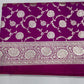 Royal Orchid Purple Banarasi Uppada Saree with Antique Silver Floral Jaal & Grand Pallu