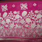 Rani Pink Banarasi Crepe Saree with Zari Floral Weaving