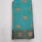 Graceful Aqua Blue Semi Soft Silk Meenakari Saree with Deep Teal Border & Rich Woven Pallu