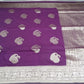 Banarasi Soft Georgette Saree in Royal Purple with Silver Zari Paisley Weaving