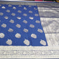 Royal Blue Banarasi Soft Georgette Saree with Silver Paisley Zari Weaving