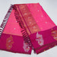 Elegant Baby Pink & Rani Pink Semi Soft Silk Meenakari Saree with Peacock Border