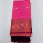 Elegant Baby Pink & Rani Pink Semi Soft Silk Meenakari Saree with Peacock Border