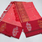 Elegant Salmon Pink Semi Soft Silk Meenakari Saree with Crimson Red Peacock Border