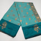 Graceful Aqua Blue Semi Soft Silk Meenakari Saree with Deep Teal Border & Rich Woven Pallu