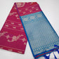 Semi Soft Silk Rani Pink & Aqua Blue Silver Zari Designer Saree