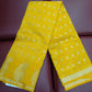 Sunshine Yellow Tussar Semi Silk Saree with Silver Paisley Weaving