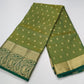 Dual Shade Parrot Green & Olive Green Tussar Semi Silk Saree with Rich Zari Border
