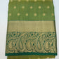 Dual Shade Parrot Green & Olive Green Tussar Semi Silk Saree with Rich Zari Border