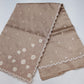 Champagne Beige Tussar Cutwork Semi Silk Saree with Elegant Floral Embroidery