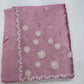 Dusty Rose Tussar Cutwork Semi Silk Saree with Floral Embroidered Scallop Border