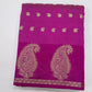 Magenta Pink Tussar Semi Silk Saree with Silver Paisley Weaving