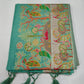 Peacock Heritage Saree – Aqua Mint Green with Antique Gold Woven Pallu