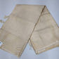 Designer Satin Silk Saree – Pearl Ivory with Self Gold Zari Weaving