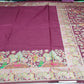 Peacock & Forest Heritage Saree – Deep Maroon with Antique Gold Woven Pallu