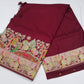 Peacock & Forest Heritage Saree – Deep Maroon with Antique Gold Woven Pallu