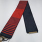 Premium Raw Silk Saree – Midnight Black with Vermilion Red Striped Pallu