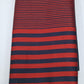 Premium Raw Silk Saree – Midnight Black with Vermilion Red Striped Pallu