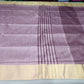 Premium Raw Silk Saree – Dusty Lavender with Deep Mauve Striped Pallu